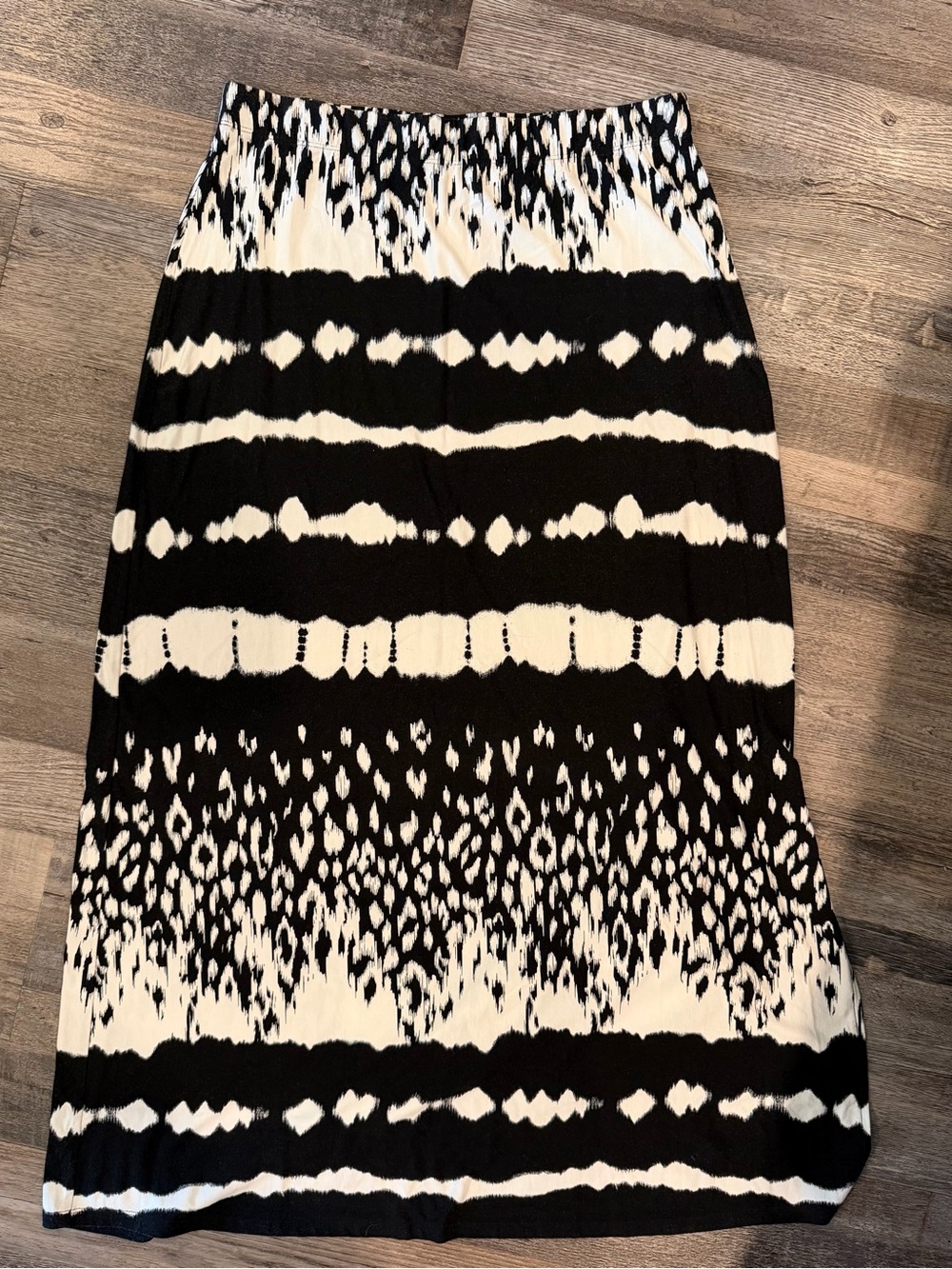 Chico's Black & White Maxi Skirt with Graphic Stripes